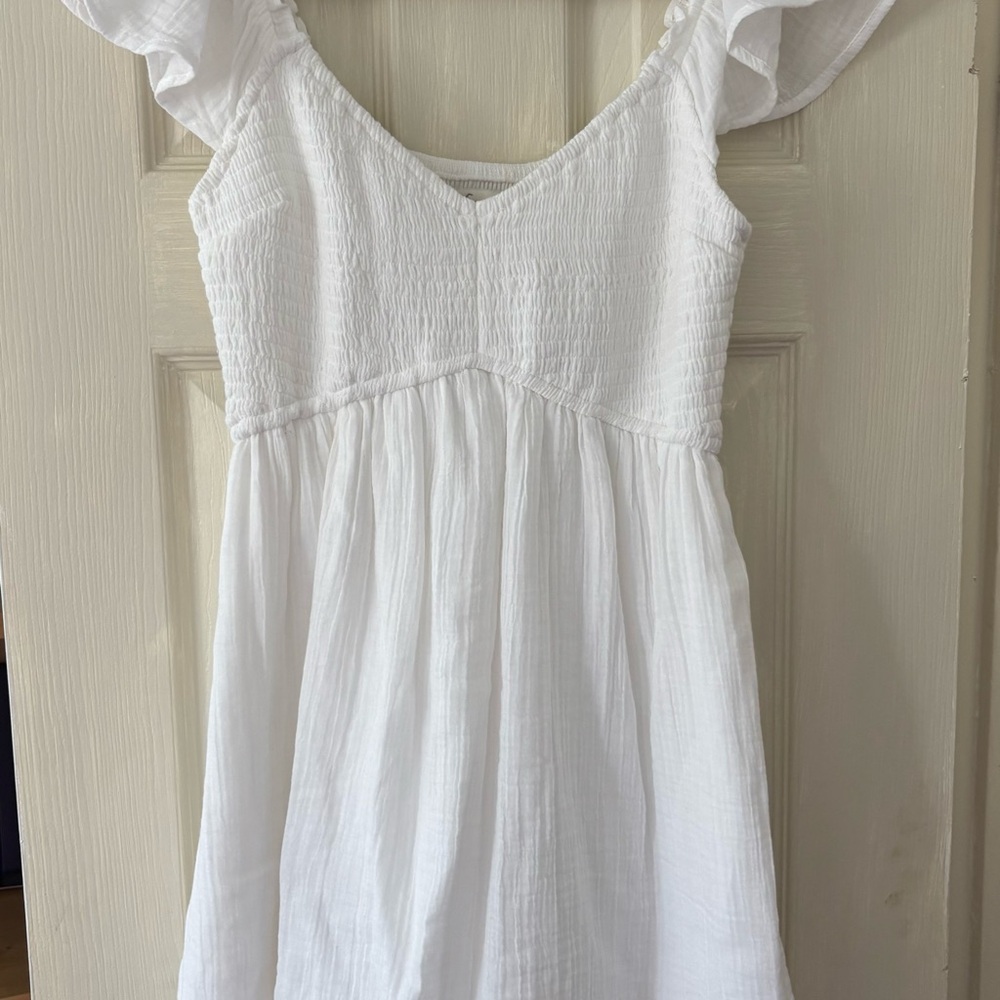 Hollister White Smocked Dress
